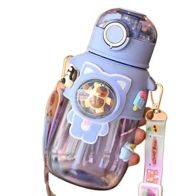 680ml PC PP 飲酒 スポーツ 熊 漫画 子供 ストロー付き 屋外 プラスチック 水瓶