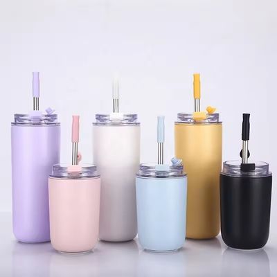 子供のBPAフリータムラー ストローのダブルウォールステンレスステール真空カップ 280ml/500ml