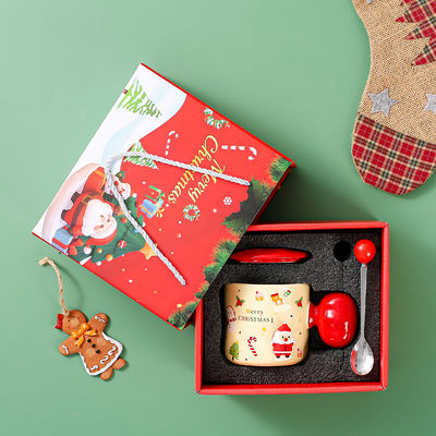 高品質のセラミックサンタカップとスプーン 自然で健康的なクリスマスプレゼント
