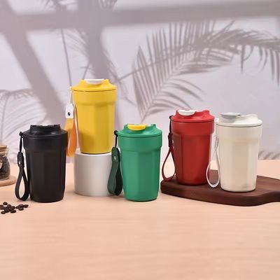 カスタムロゴカップ ステンレス鋼タンブラー 420ml 旅行カップ 蓋とロープ