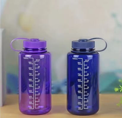 ユニセックス 1000ml 大容量 水杯 スケール 防水カップ PS プラスチック素材