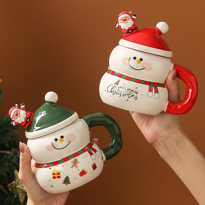 持続可能 セラミック 可愛いスノーマン サンタ カフェ クリスマスカップ プレゼントボックス 祭り