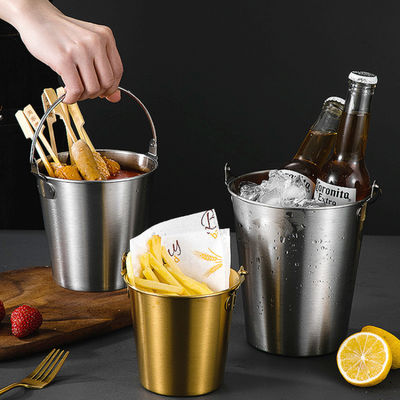 メタルアイスバケツ 1L ビール シャンパン バケツ スナックとフライドチキン用のハンドル付き
