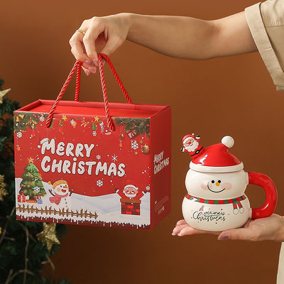持続可能 セラミック 可愛いスノーマン サンタ カフェ クリスマスカップ プレゼントボックス 祭り