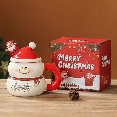 持続可能 セラミック 可愛いスノーマン サンタ カフェ クリスマスカップ プレゼントボックス 祭り