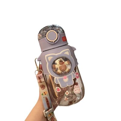 アウトドアアクティビティ 自動運転 旅行 青少年用 ストロー付きプラスチック水瓶 680ml