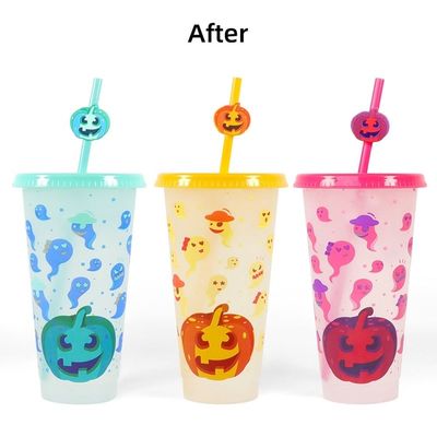 プロモーション ギフト 繰り返し使用可能な BPA 無料 カスタムプリント 蓋とストローのプラスチックコーヒーカップ