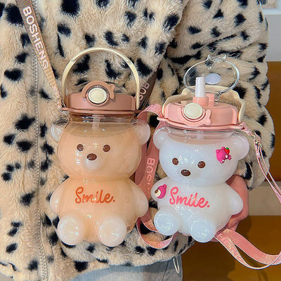 日常 生活 家 かわいい デザイン スタイル BPA 無料 ストローとハンドル付きの屋外用水瓶