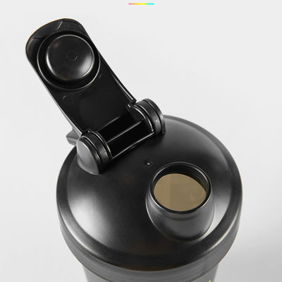 600ml フィットネス プラスチック ブラック ジム ブレンダー シャイカー カップ スポーツ 水漏れ防止 デザイン