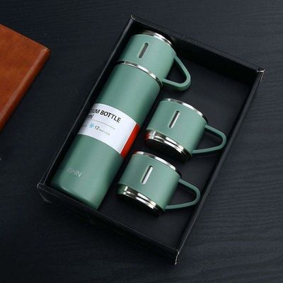 500ml ビジネス ギフト ステンレス スチール 真空 ボトル カフェ トンブル 水瓶 カップ セット