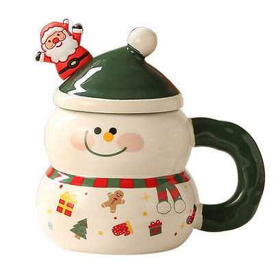 4色 クリスマスプレゼントボックス スノーマン サンタデザイン ミルクコーヒーカップ カップ