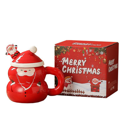 カスタマイズされたロゴ 受け入れられるスノーマン サンタ デザイン ガール クリスマス ギフトボックス ミルク コーヒー カップ カップ 400ml