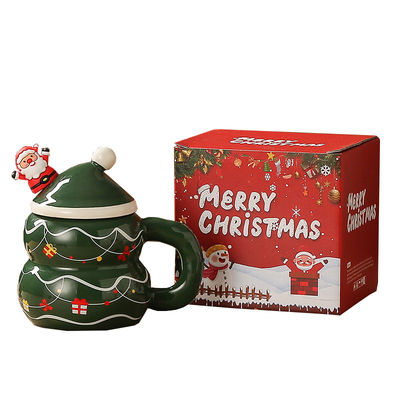 400ml 容量 可愛いスノーマン サンタ カフェ クリスマス セラミック マイクカップ ギフトボックス