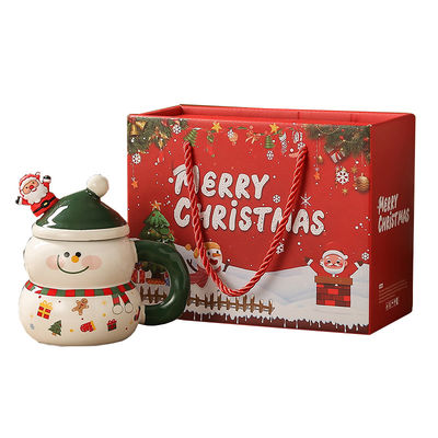 MUGS ギフトボックス セラミックカップ カートン スノーマン サンタクロース クリスマスツリー 8.5x6.8cm