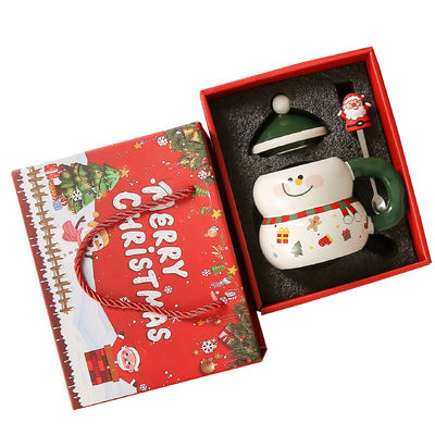 8.5x6.8cm セラミック クリスマスデザイン ミルクコーヒーカップカップ ギフトボックス スノーマンサンタ