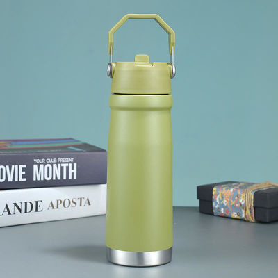 ストレートカップ カスタムロゴ ホットトラベル 500ml 650Ml ダブルウォールステンレス スポーツ水瓶 ハンドル付き