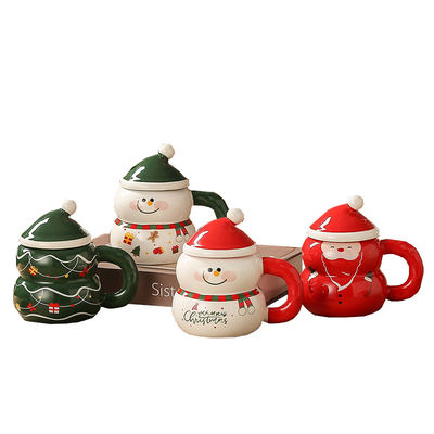8.5x6.8cm セラミック クリスマスデザイン ミルクコーヒーカップカップ ギフトボックス スノーマンサンタ
