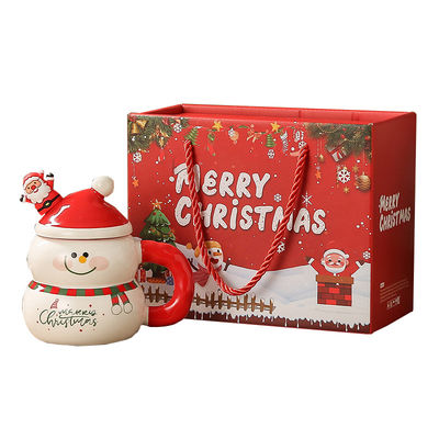 MUGS 飲料類 クリスマス セラミック カフェカップ カップ ギフトボックス 可愛いスノーマンサンタ