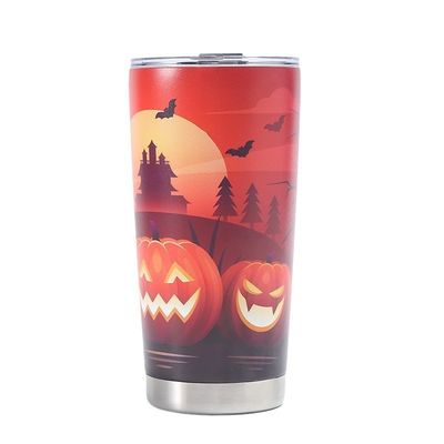 304ステンレス鋼 3Dプリント ビールカップ 20オンス カーサーモスカップ ハロウィーンデザイン