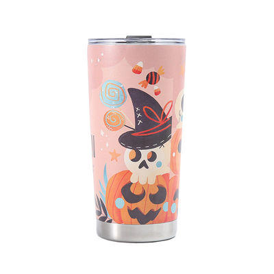 オープンタイプ 3Dプリントビールカップ 304ステンレス真空水カップ 20oz ハロウィーンデザイン