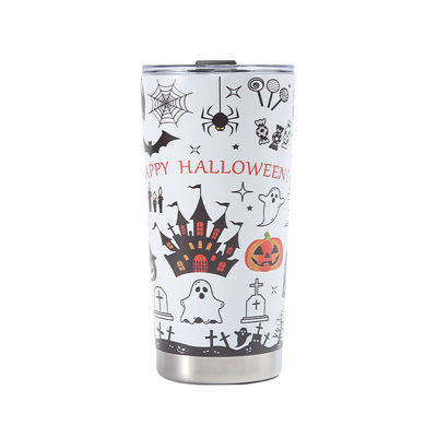 オープンタイプ 3Dプリントビールカップ 304ステンレス真空水カップ 20oz ハロウィーンデザイン