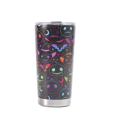オープンタイプ 3Dプリントビールカップ 304ステンレス真空水カップ 20oz ハロウィーンデザイン