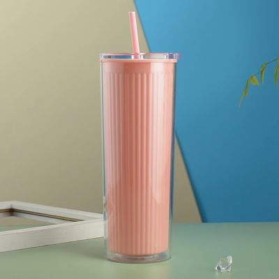 24オンス 環境に優しい カラフルなプラスチック アクリル水瓶 ダブルウォール タンブラーカップ