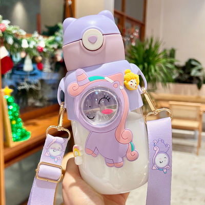 520ml カートン プラスチックストローカップ 肩帯 かわいいデザイン ロープ用品