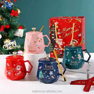 クリスマスプレゼント 陶器用カップ 400ml リユースポルセラン カフェカップの装飾