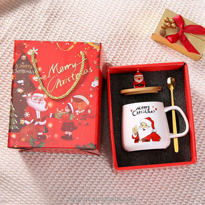 ハンドグリップ 400ml スタイルのセラミックカップ クリスマス カフェカップ ティーカップ 高級コーヒー Xクリスマスカップ