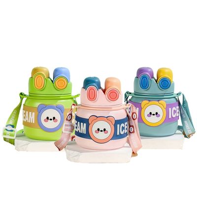 カスタムロゴ 受け入れ 可愛いデザイン ポータブル 850ml ダブルドリンクカップ 子供のためのサーモス