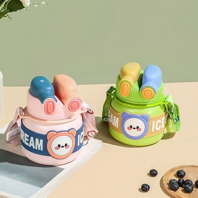 カスタムロゴ 受け入れ 可愛いデザイン ポータブル 850ml ダブルドリンクカップ 子供のためのサーモス
