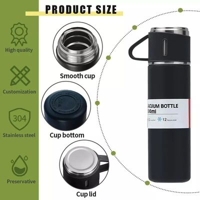 500ml 絶縁式サーモス ボトル 掃除 ボトル 水瓶 カップ トンブラー ギフト セット 完璧