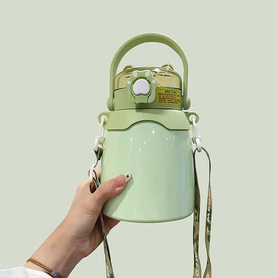 CLASSIC デザイン スタイリッシュ 大容量 1000ml 大腹 スポーツ 水瓶 ストロー