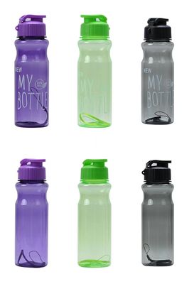 500ml PET BPAフリーカップ プラスチック飲料水ボトル フィットネスルーチン用のストラップ付き