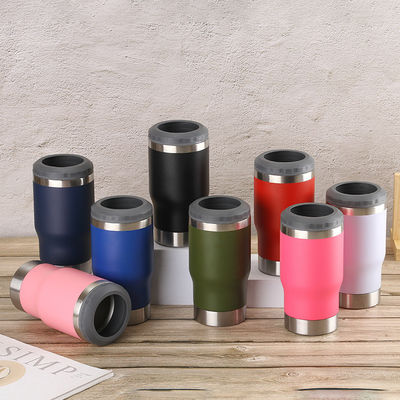 4 in 1 ビール サブライメーション 直立缶冷却器 14oz キャンプ用 2つの蓋付き 屋外用