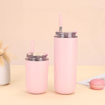 280ML 500ML ステンレスステール 真空コーヒータンブラー メタルストロー 持続可能な旅行カップ