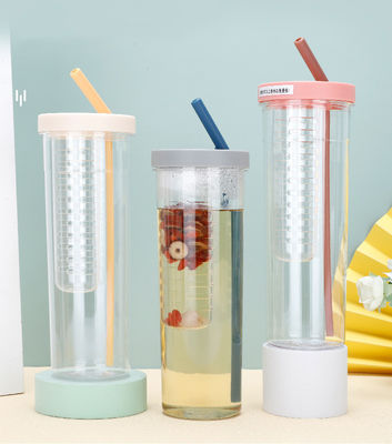 800ml プラスチック 屋外スポーツ ストロー ジュース 飲料水 ボトル カスタムロゴ付き