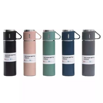 500ml 真空隔離ステンレス鋼真空瓶 ギフトセット 3カップ