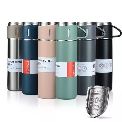 500ml 真空隔離ステンレス鋼真空瓶 ギフトセット 3カップ
