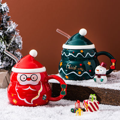 コーヒーカップ クリエイティブ 青か赤 かわいい お茶ミルク スノーボールカップ 冬休み