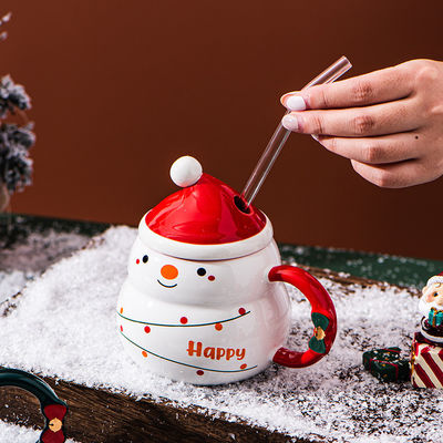 コーヒーカップ クリエイティブ 青か赤 かわいい お茶ミルク スノーボールカップ 冬休み