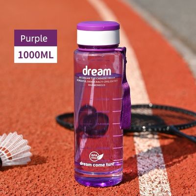 直接飲酒 1L 環境に優しいフィットネススポーツ BPA 無 容量マーク付きポータブルボトル