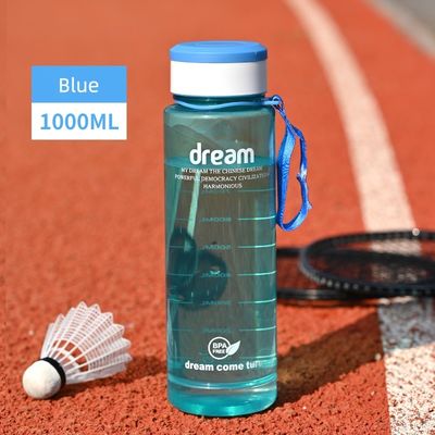 直接飲酒 1L 環境に優しいフィットネススポーツ BPA 無 容量マーク付きポータブルボトル