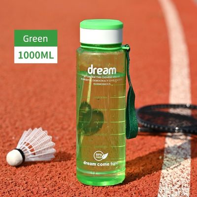 直接飲酒 1L 環境に優しいフィットネススポーツ BPA 無 容量マーク付きポータブルボトル