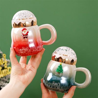 グラディアント カラー セラミック ギフト ボックス カップ 2023 クリスマス アクセサリーの最新デザイン