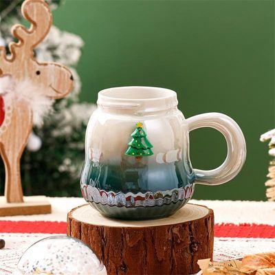 グラディアント カラー セラミック ギフト ボックス カップ 2023 クリスマス アクセサリーの最新デザイン