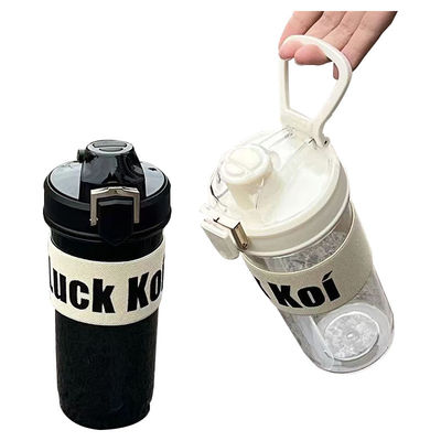 TOUR 600ml ポータブル スポーツ プラスチック 水瓶 スリーブ ハンドル と 大容量