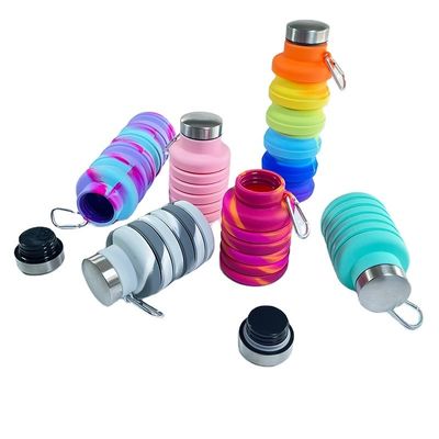 現代のデザイン 500ml 折りたたむシリコン水瓶 ユニセックス旅行 ジムスポーツ