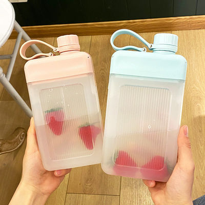 450ml BPAフリー ポータブル 方形 PP プラスチック 汁 スポーツ ボトル カップ カスタム パターン